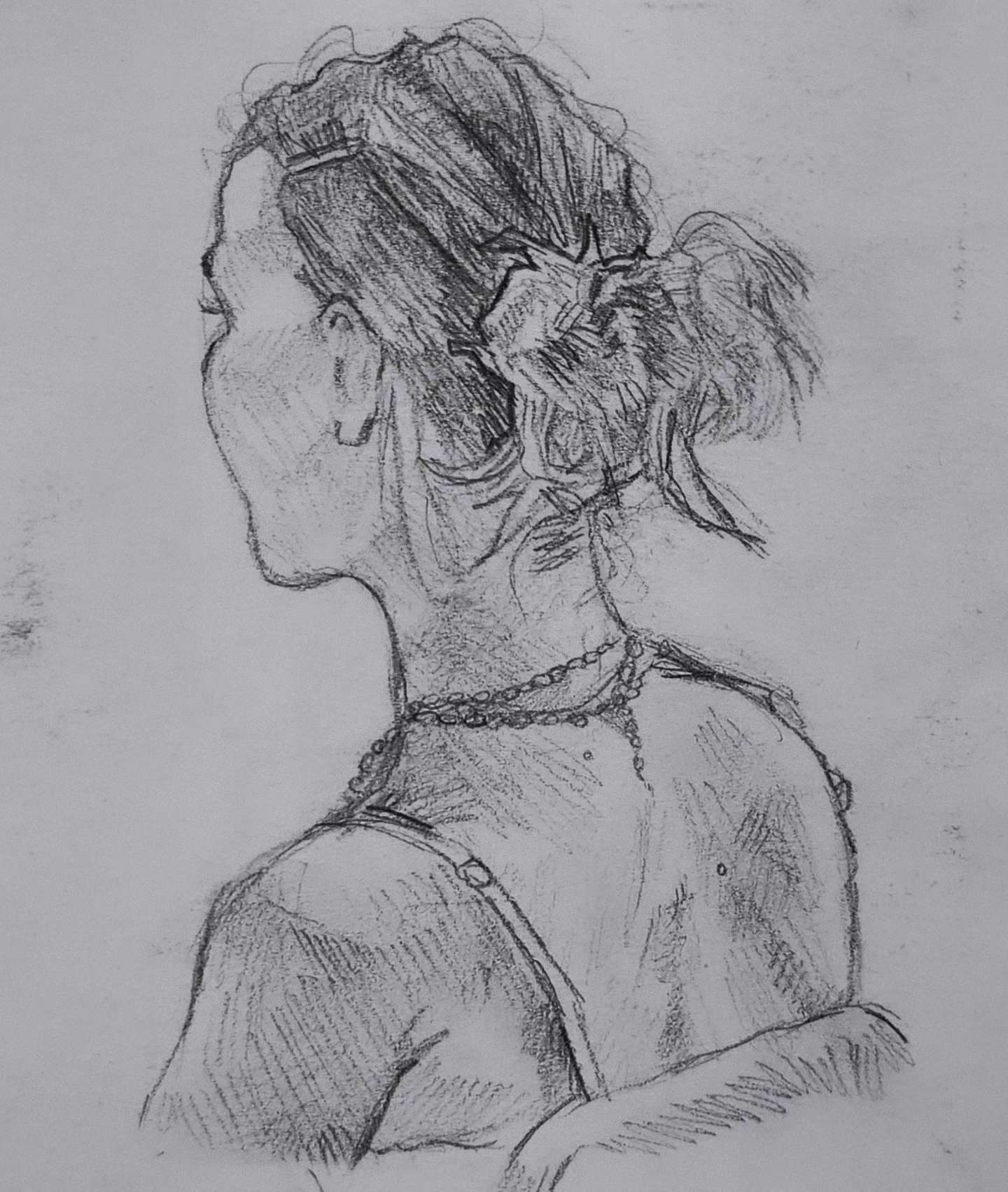 Life drawing of lady from behind
